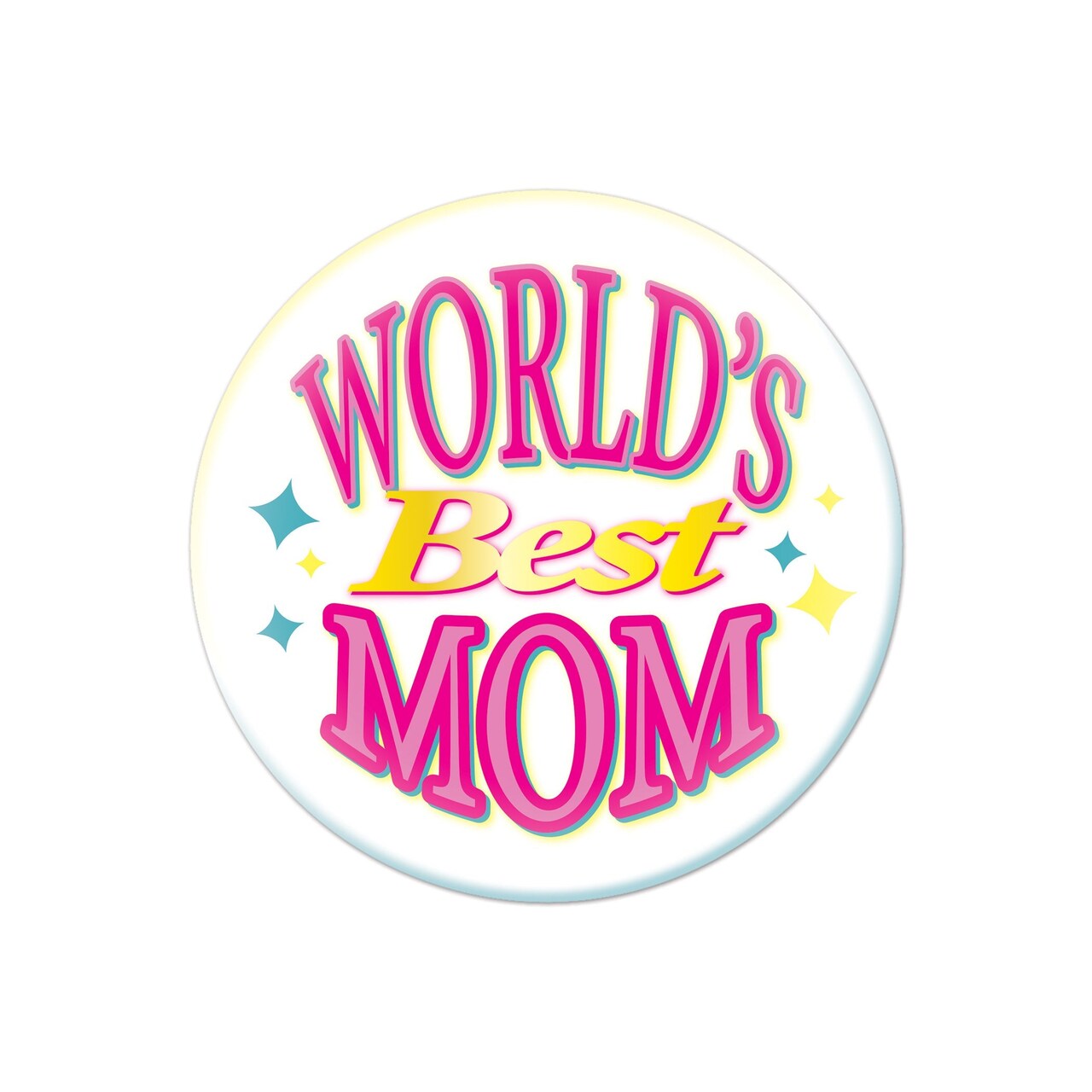 6 Pack Bulk World's Best Mom Button 2-inch Mother's Day Award